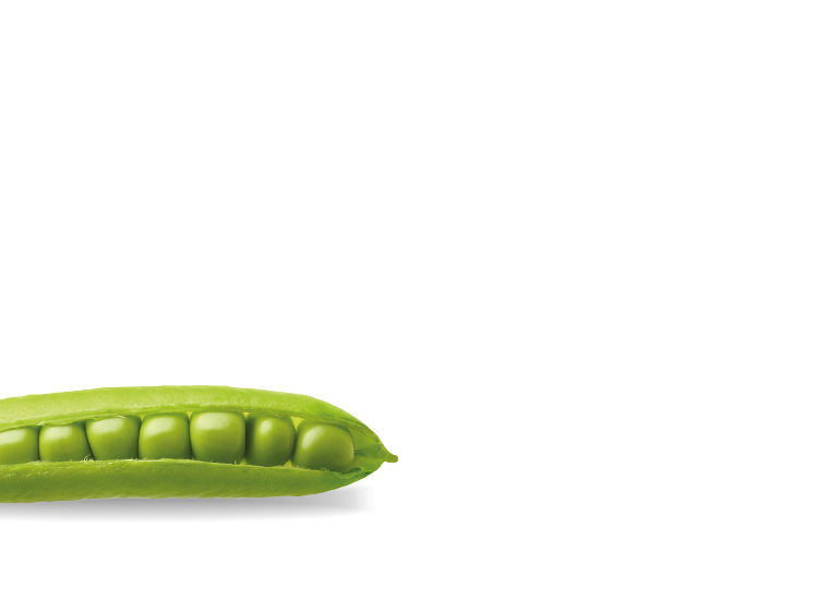 green peas in an open pod